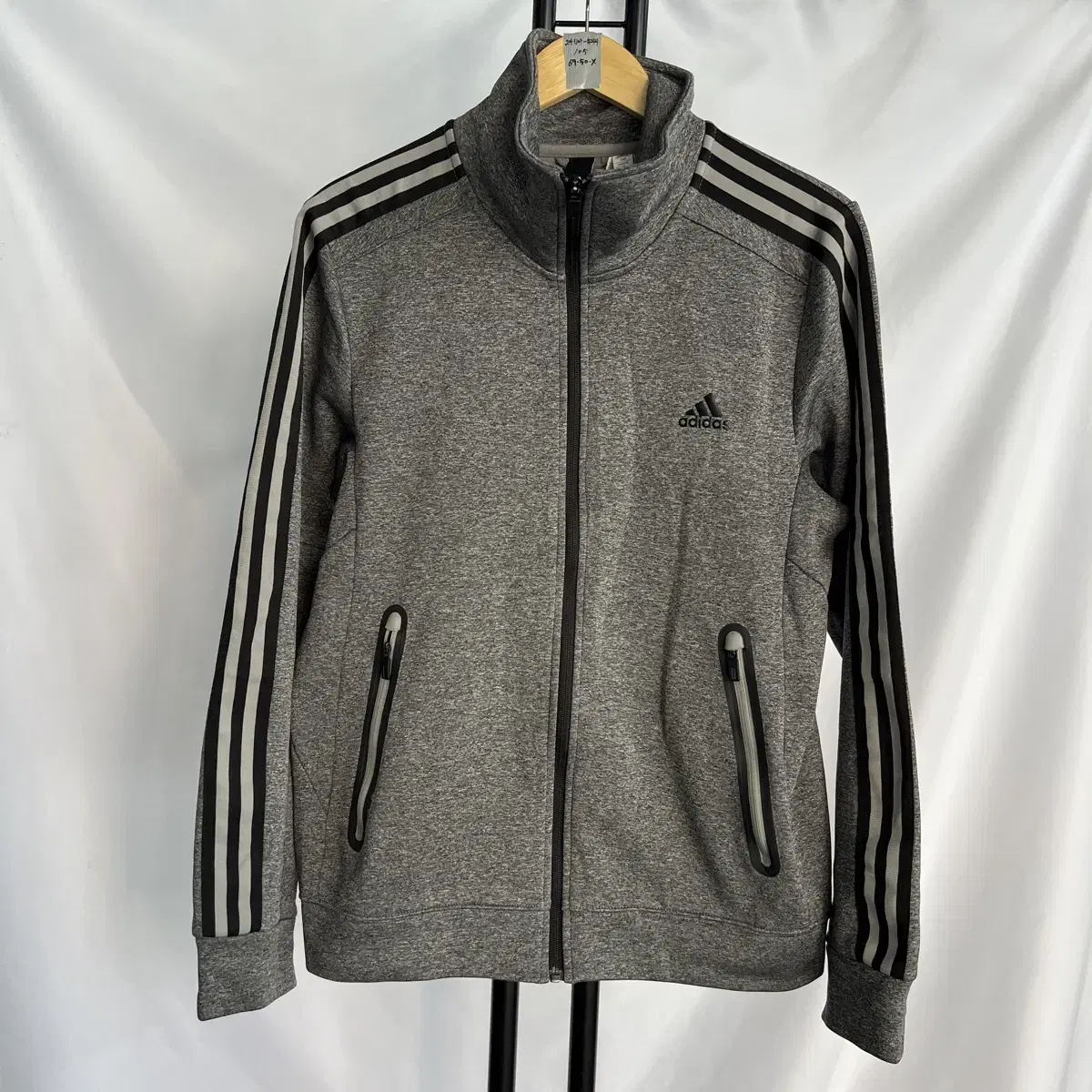 [Genuine/105] Adidas Three Stripe Brushed Grey Black Track Top/Jersey (Europa)