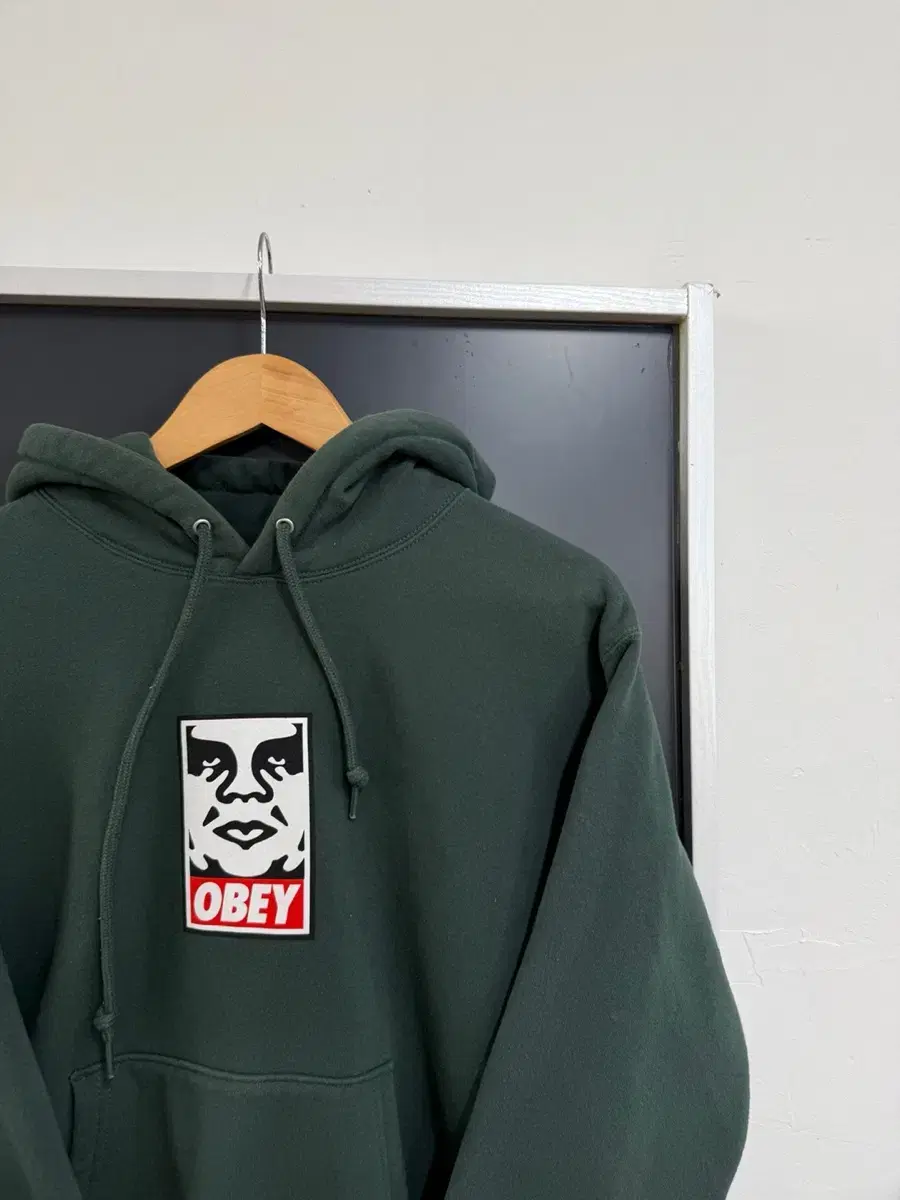 [M] Obey Dark Green Printed Hoodie