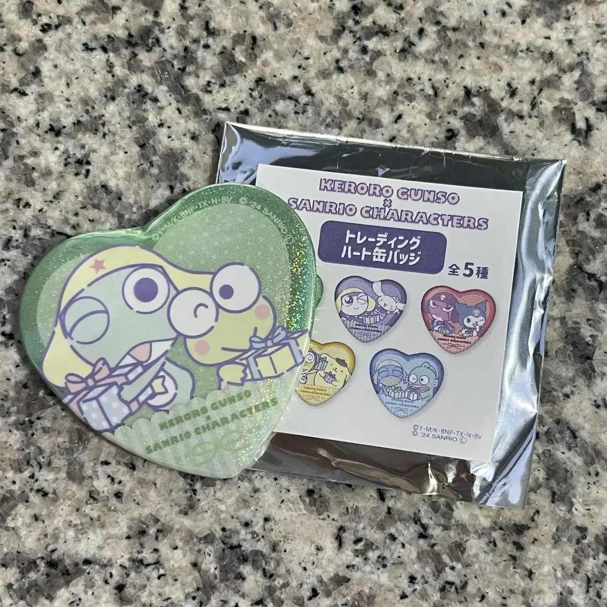 Keroro San Rio Heart Can Badge