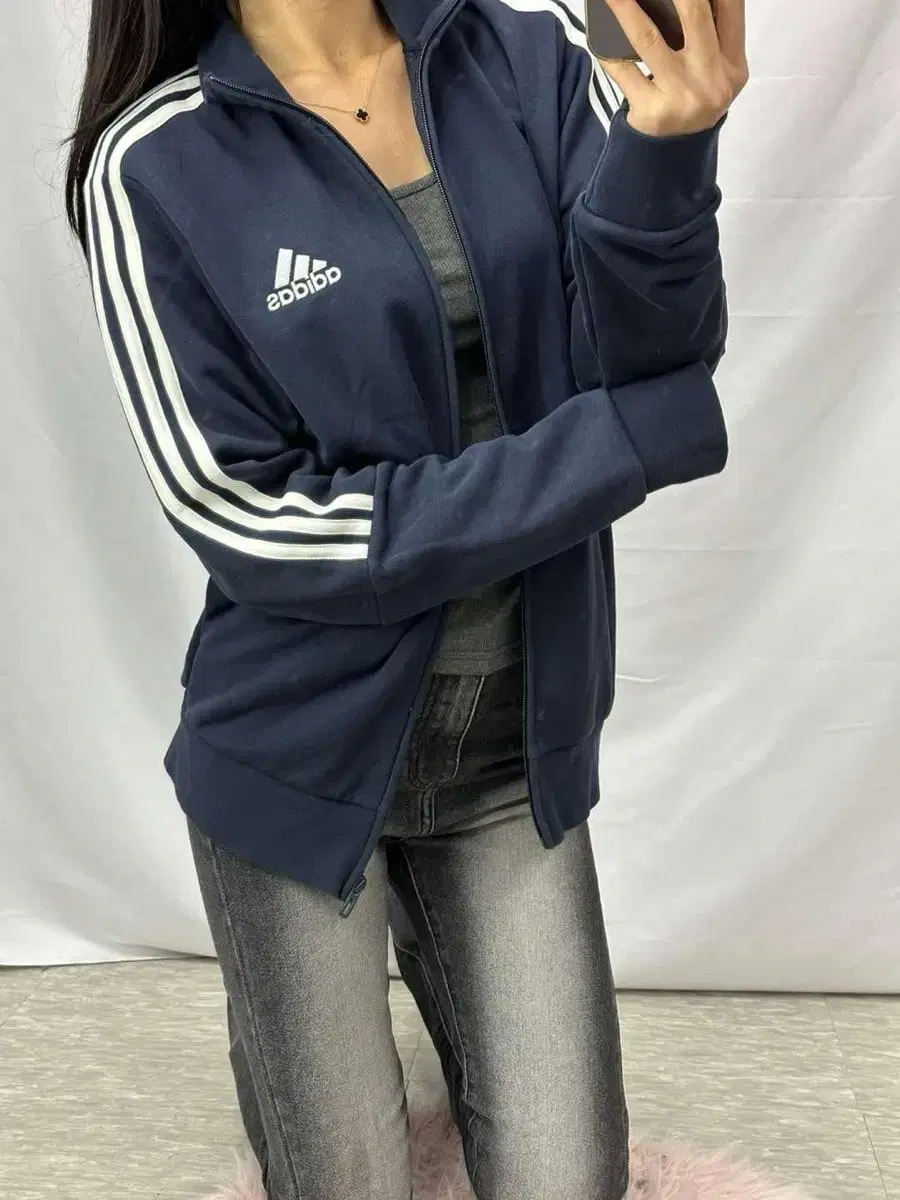 Adidas Navy Cotton Track Top Rare Jersey (M)