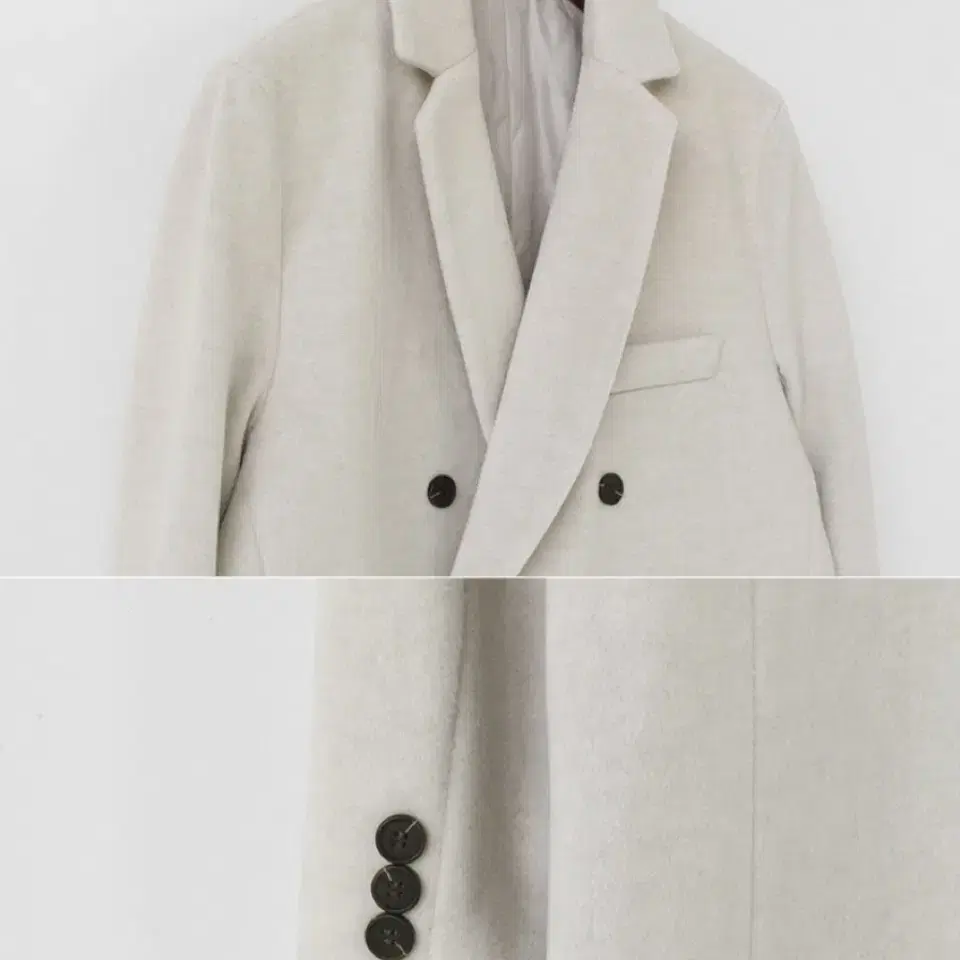 어리틀빗 soft wool double over coat 차콜