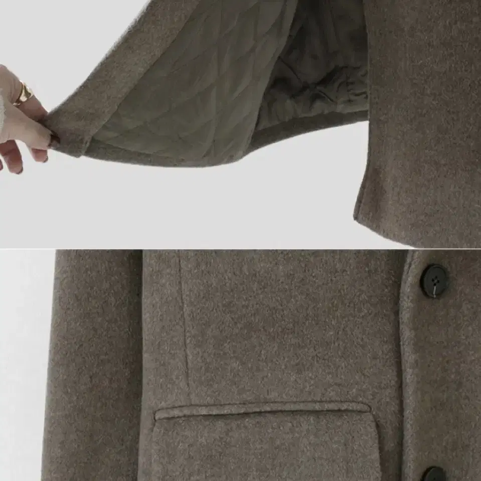 어리틀빗 soft wool double over coat 차콜