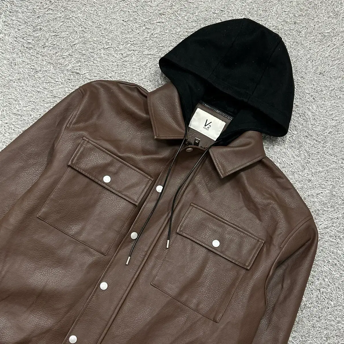 [100] V2 Layered Leather Jacket (Hooded)