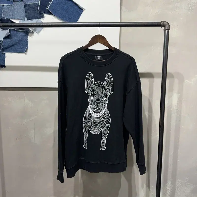 (110) Lifework Casual Street Bulldog Printed Long Sleeve Tee