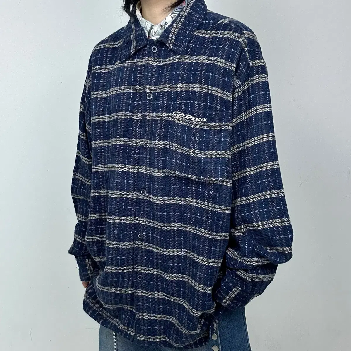 Piko Piko Hip Hop Oldschool Surf Flannel Check Shirt