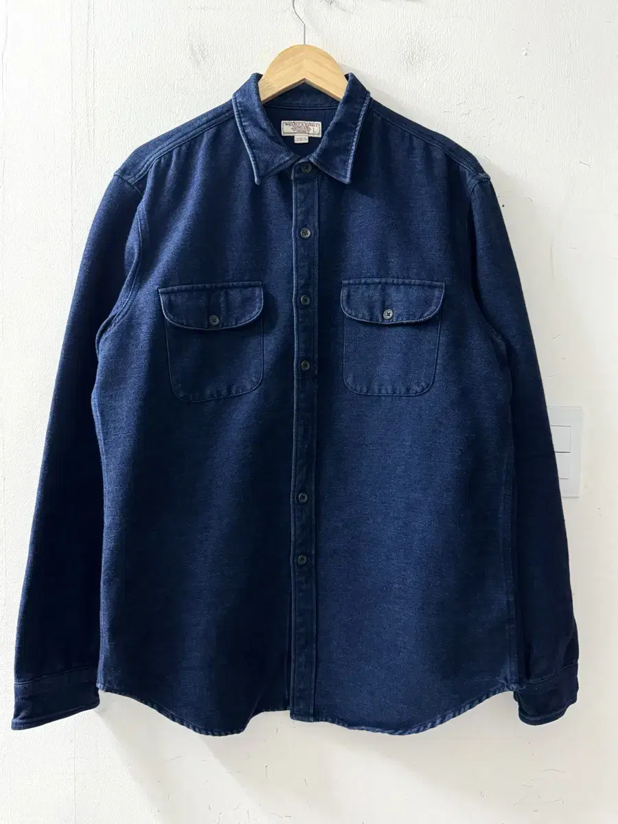 J. CREW Jake lew brushed cotton shirt _ indigo-blue