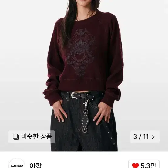 아캄 니트 Eagle Printed Knit (Wine)