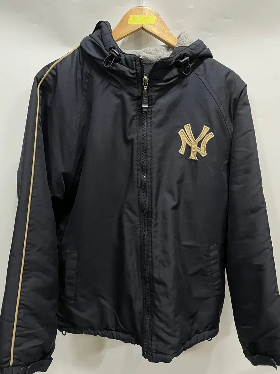 [Authentic/95] WWS MLB New York Yankees Black Brushed Hooded Zip Up Jumper