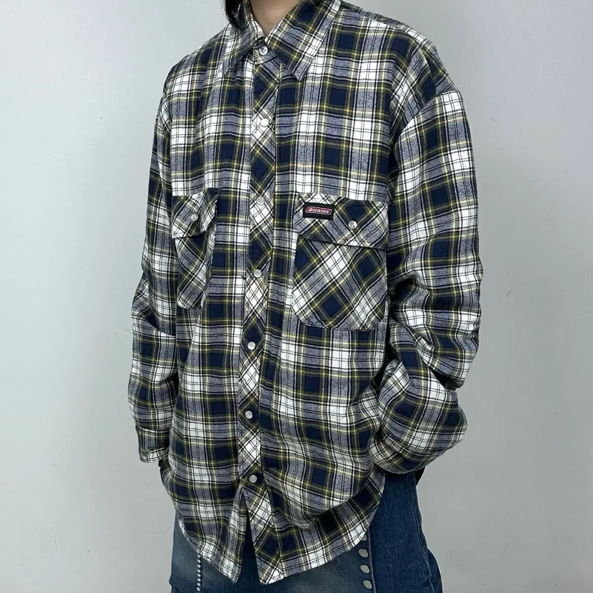 2000s Dickies 디키즈 플란넬 체크 웨스턴 누빔 자켓