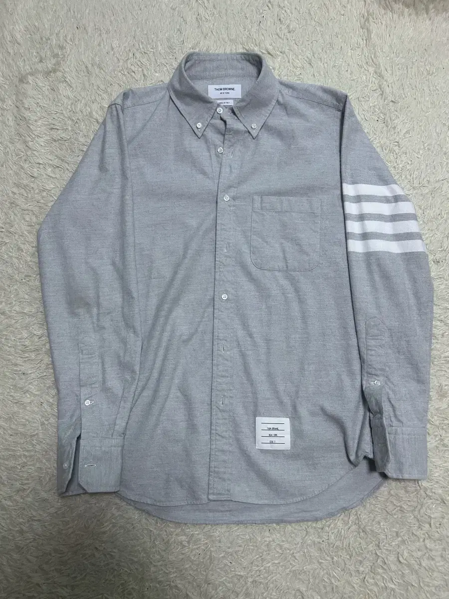 [24SS, New] Thom Browne Diagonal Long Sleeve Shirt Gray 2