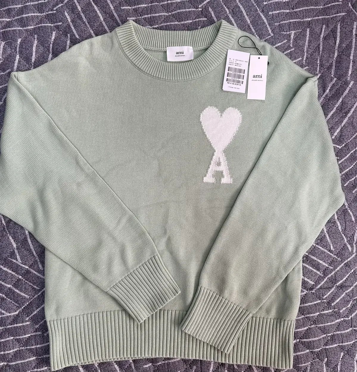 [TABO U]Ami Intarsia Mint Knit[XL]