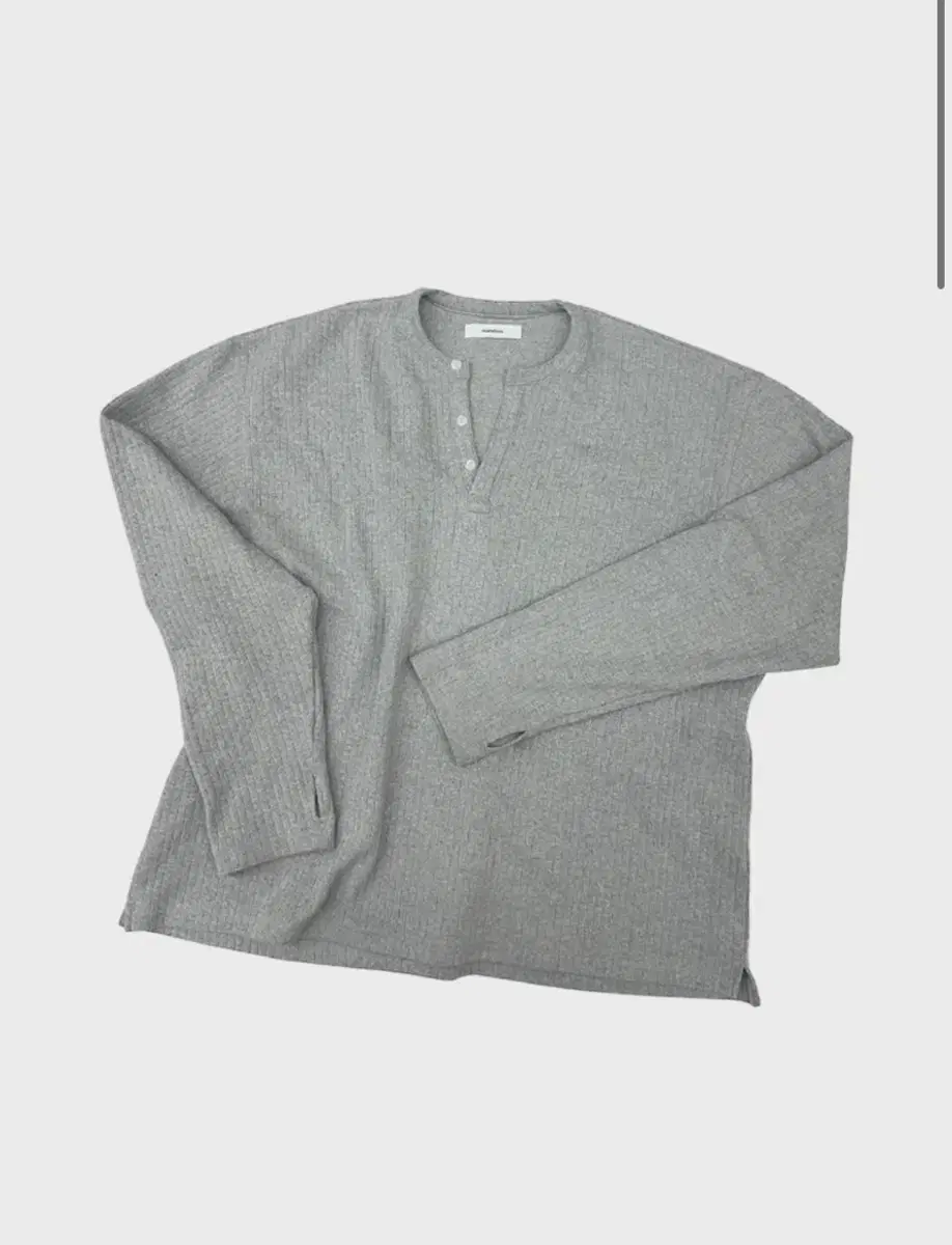 [1] Non-nodal henry neck fingerhole t-shirt long sleeve gray sells