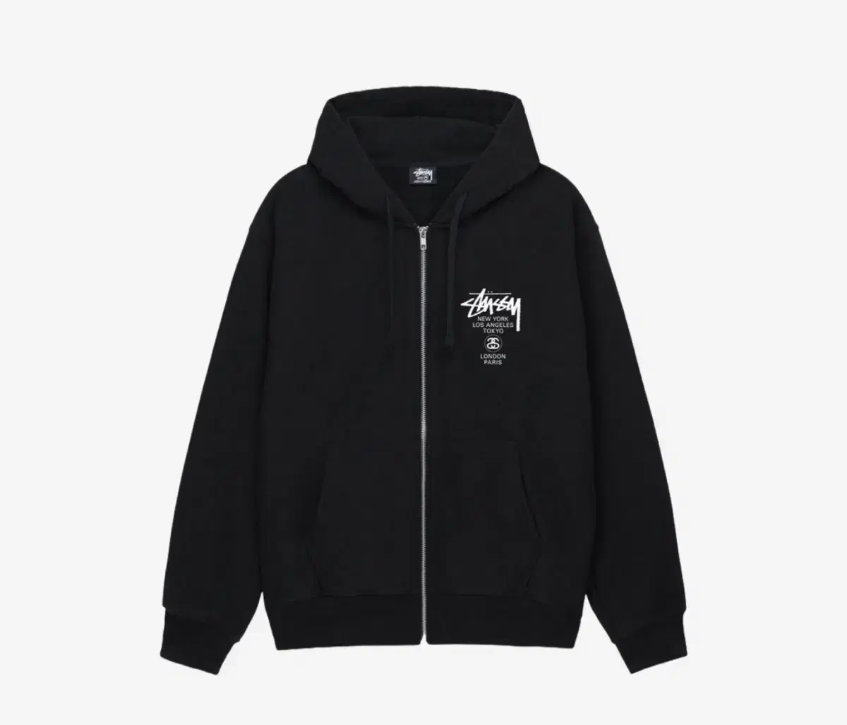 Stussy worldtour Hooded Zip Up Black 2024 XL