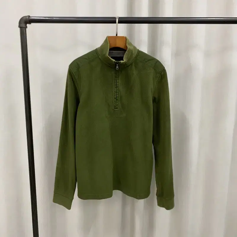 Banana Republic Khaki Vahn Zip-up Long Sleeve Tee 95 A06904