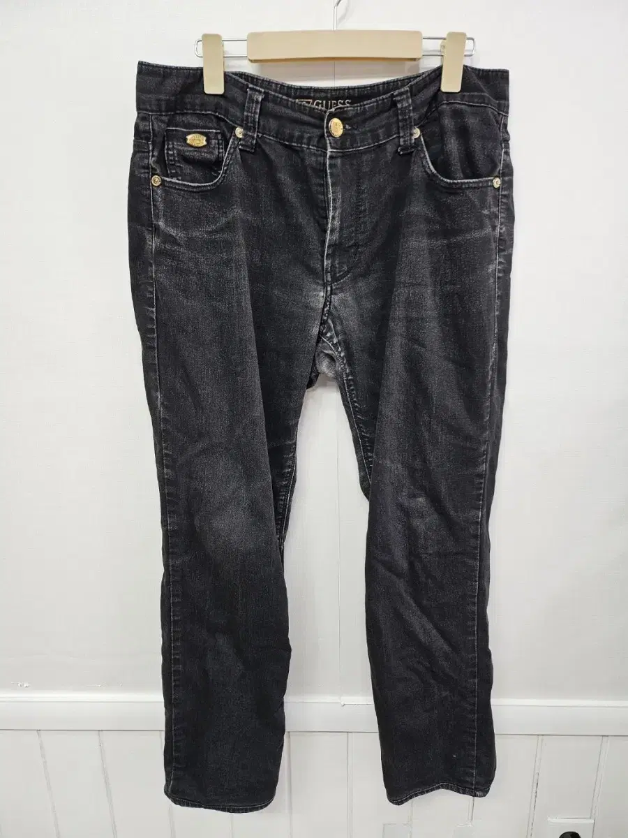 Men's Black and Blue Denim Pants by Gess