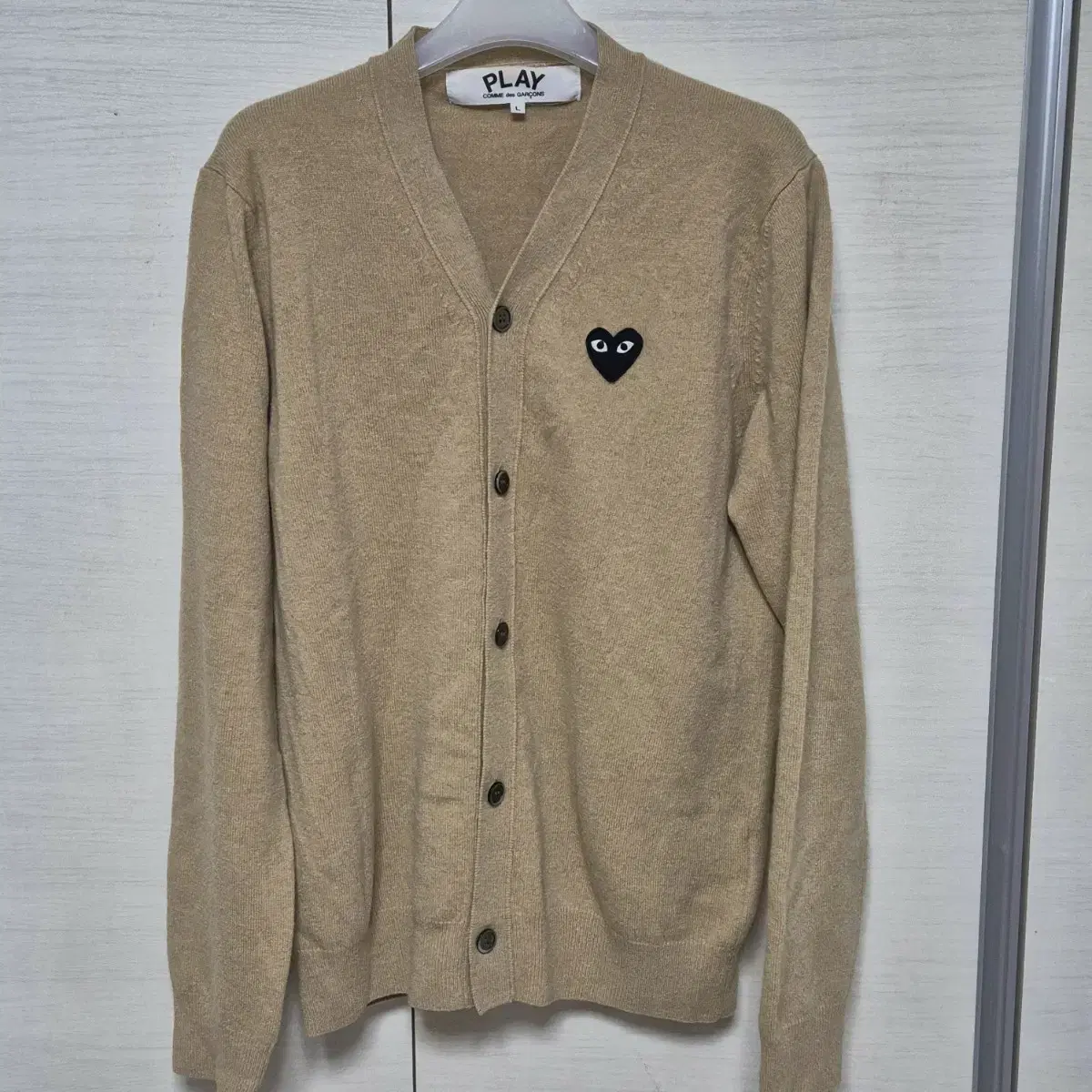 [L] Comme des Garçons Heart Logo Cardigan