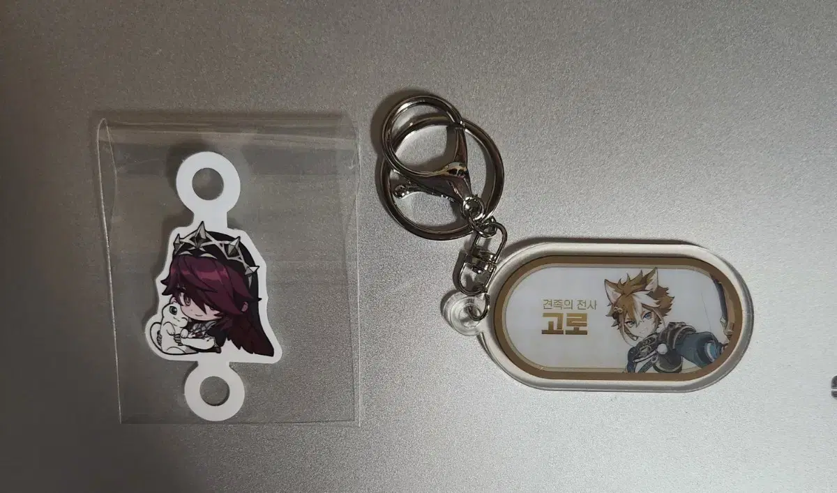 Genshin Impact Goro keyring and Rosaria straw picks for sale (shop section is a must!)