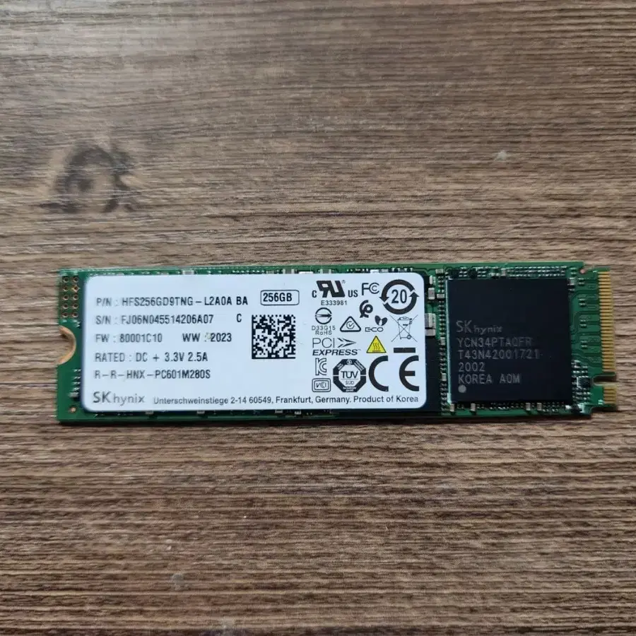 노트북 ssd nvme 256 팝니다.