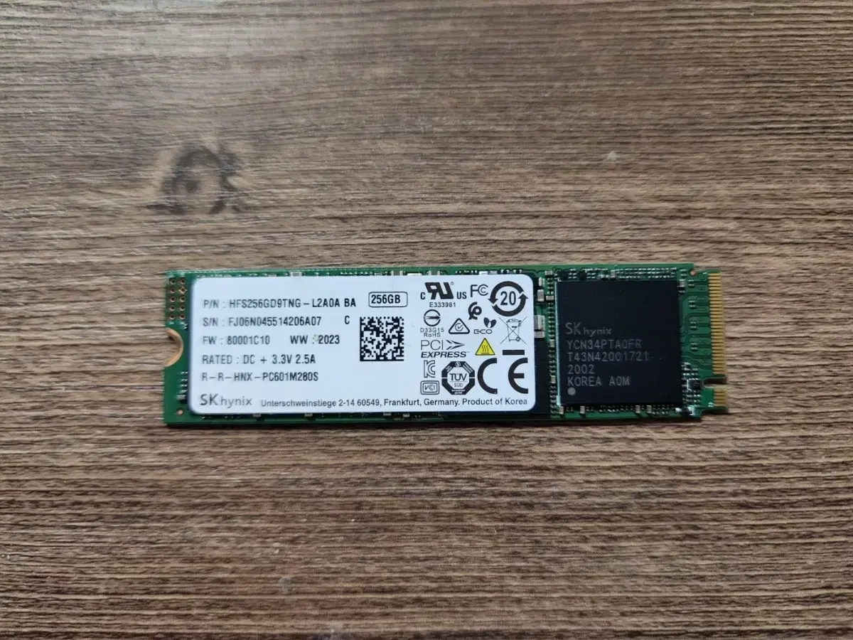 노트북 ssd nvme 256 팝니다.