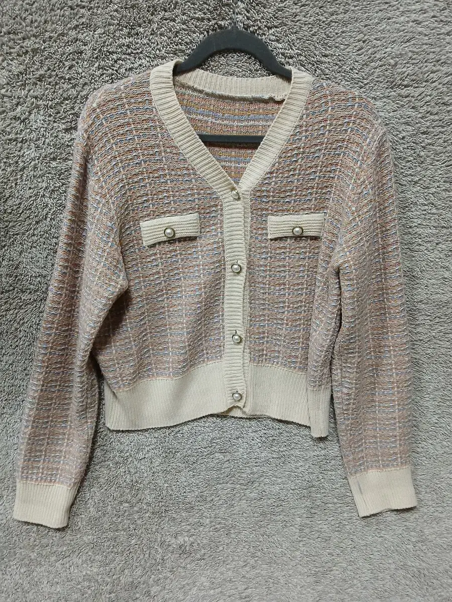 Apricot and Ivory Bloo Pearl Button Cardigan