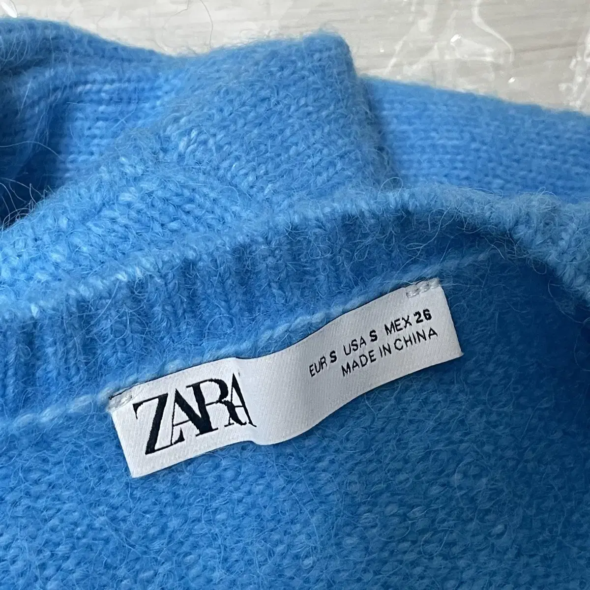 zara 자라 아쿠아블루 니트가디건 알파카