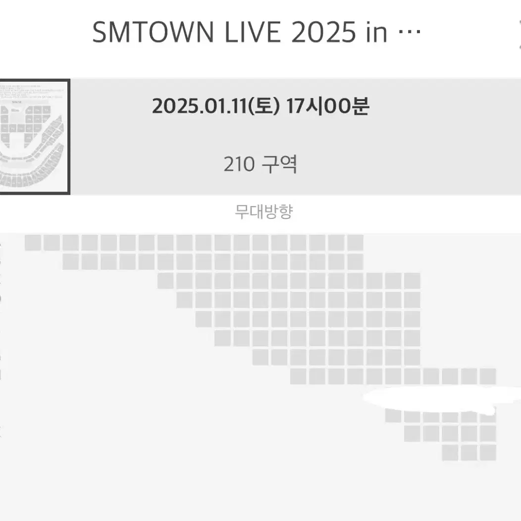 SM콘 슴콘 첫콘 2층 콘서트 210구역 I열