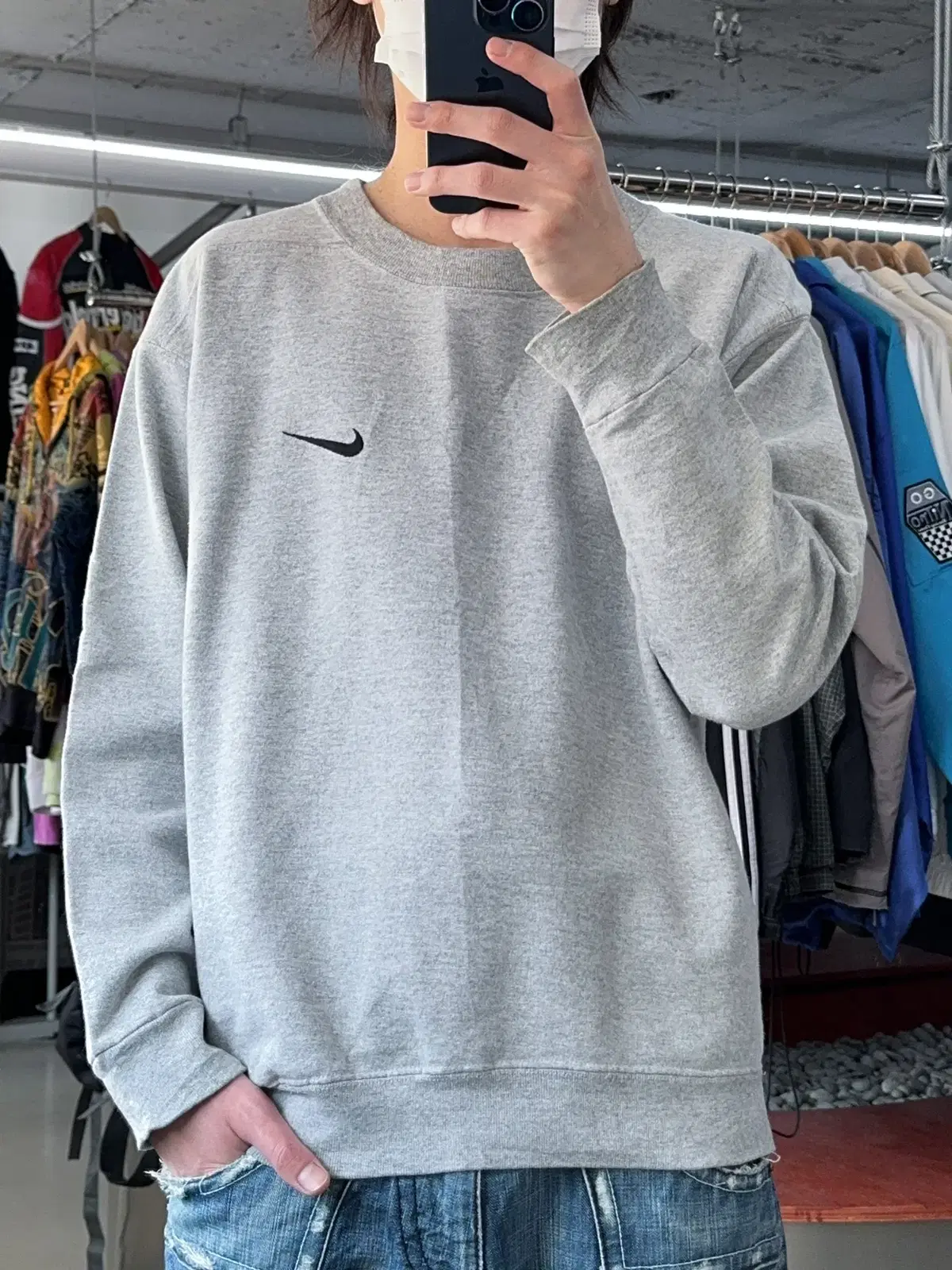 Nike 90's U.S.A Swoosh Melange Gray Sweatshirt