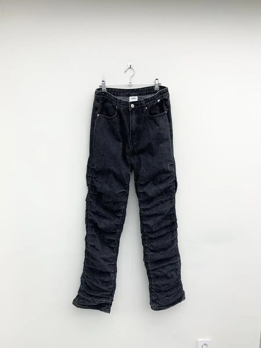 No Manual Twisted Giblets Black Blue Denim Pants