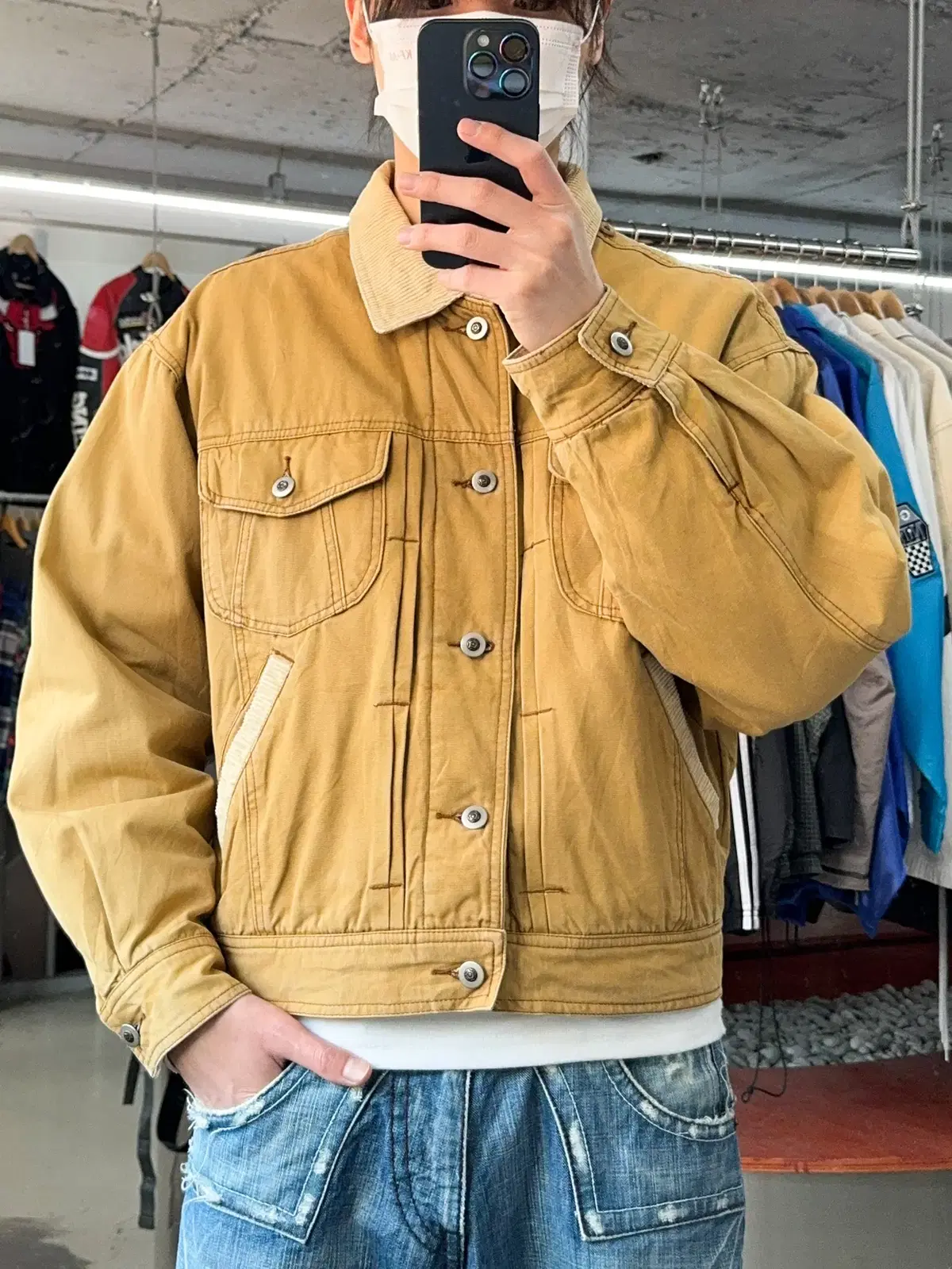 Now Feeling 90's 2-Pocket Corduroy Colored Trucker Jacket