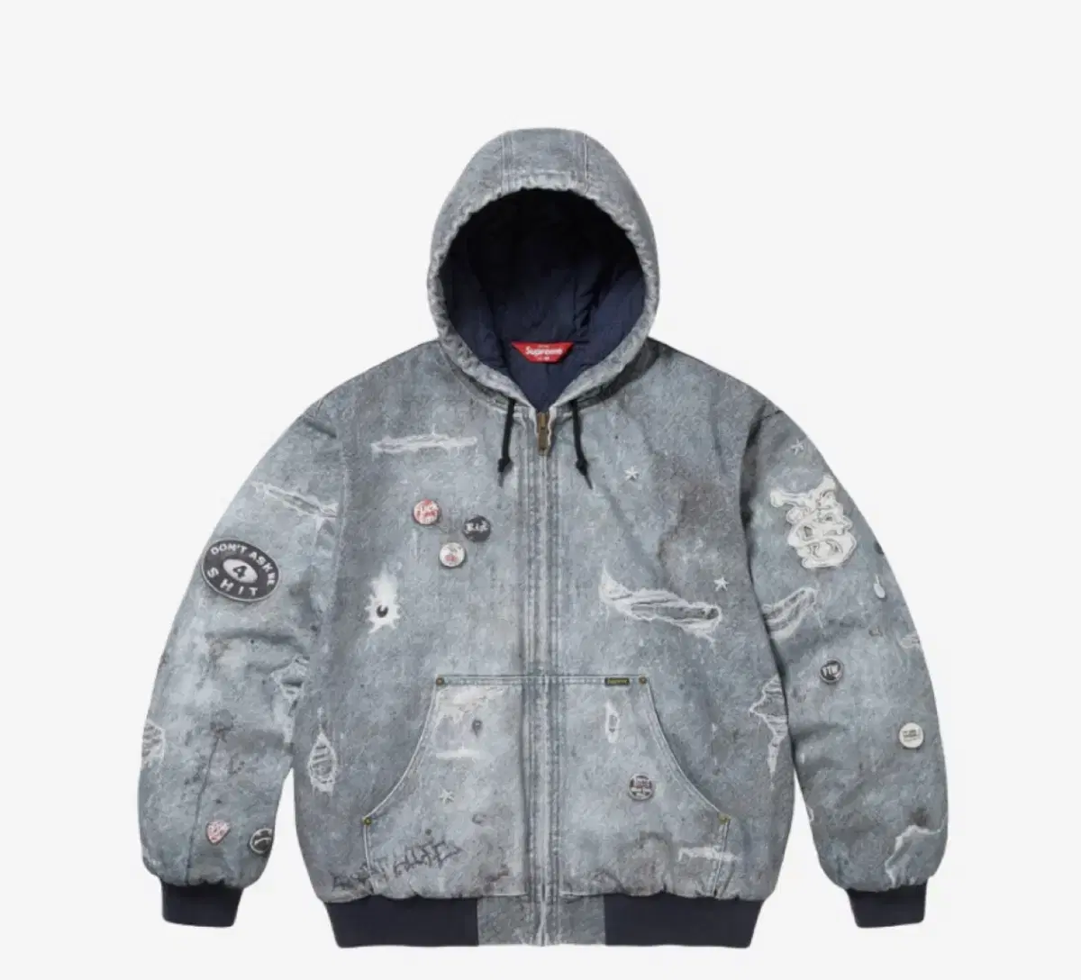 Supreme HJR Trompe L'oeil Hooded Work Jacket bloo M