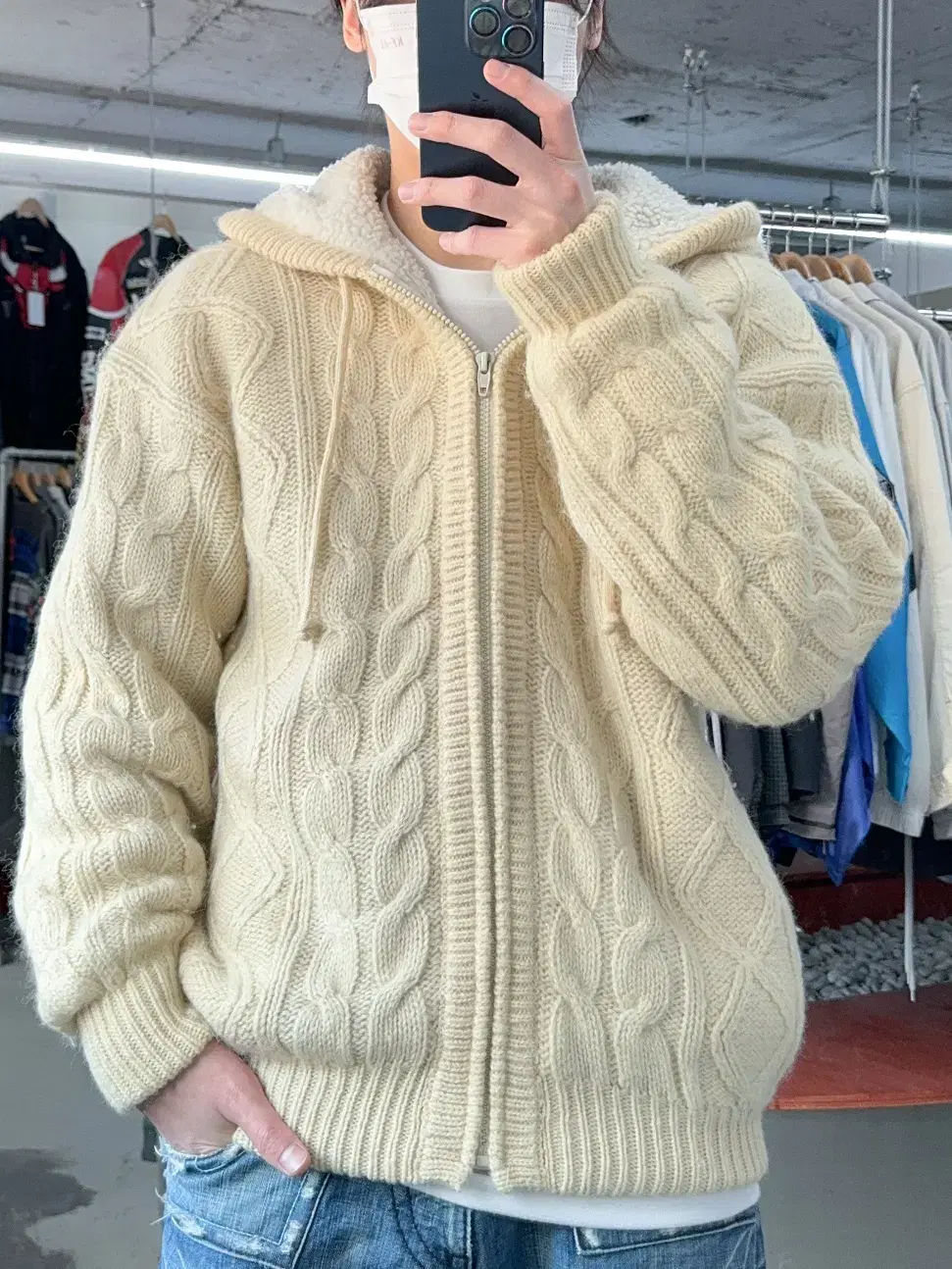 Alaska Boa Sherpa Line Cable Knit HD Jumper