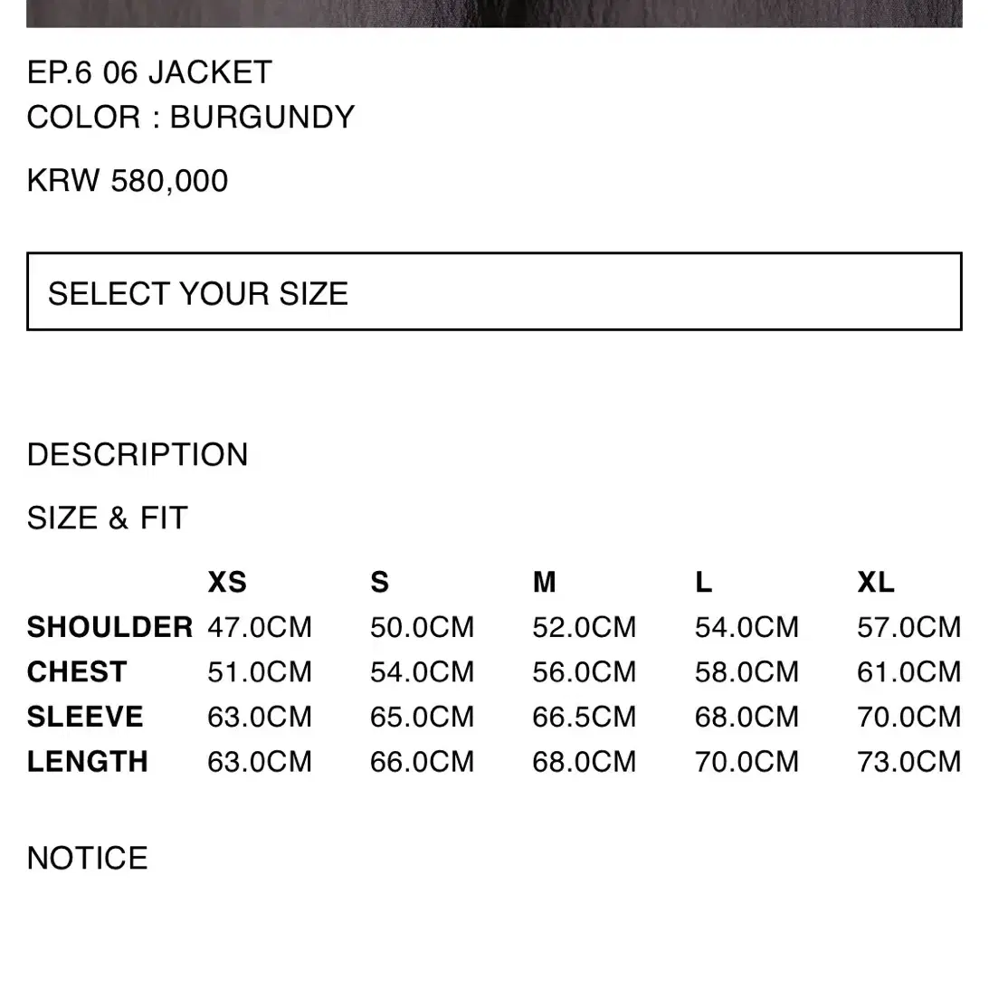 [L] XLIM EP.6 06 JACKET BURGUNDY