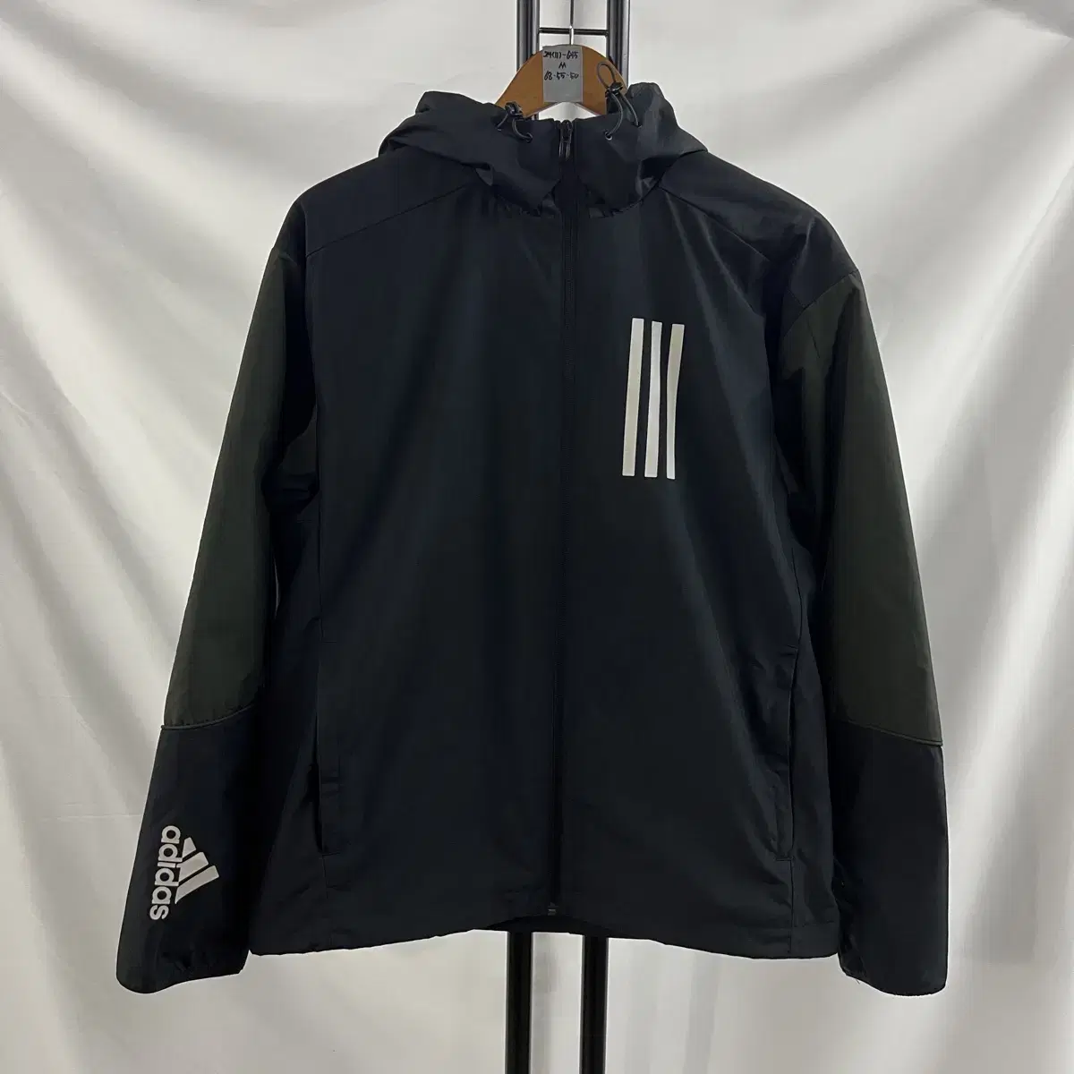 [Genuine/L] Adidas Brushed Windbreaker Black Khaki Windbreaker