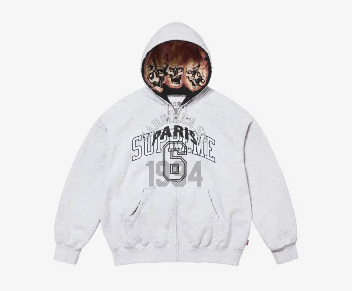 Supreme x MM6 Maison Margiela Zip-Up Hooded Sweatshirt Ash Gray - Luxury