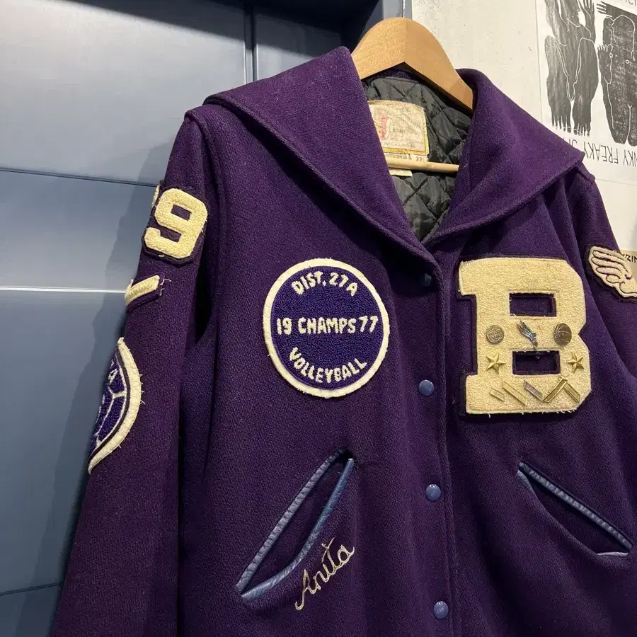 1970s SWEENEY SPORTSWEAR 빈티지레터맨바시티자켓