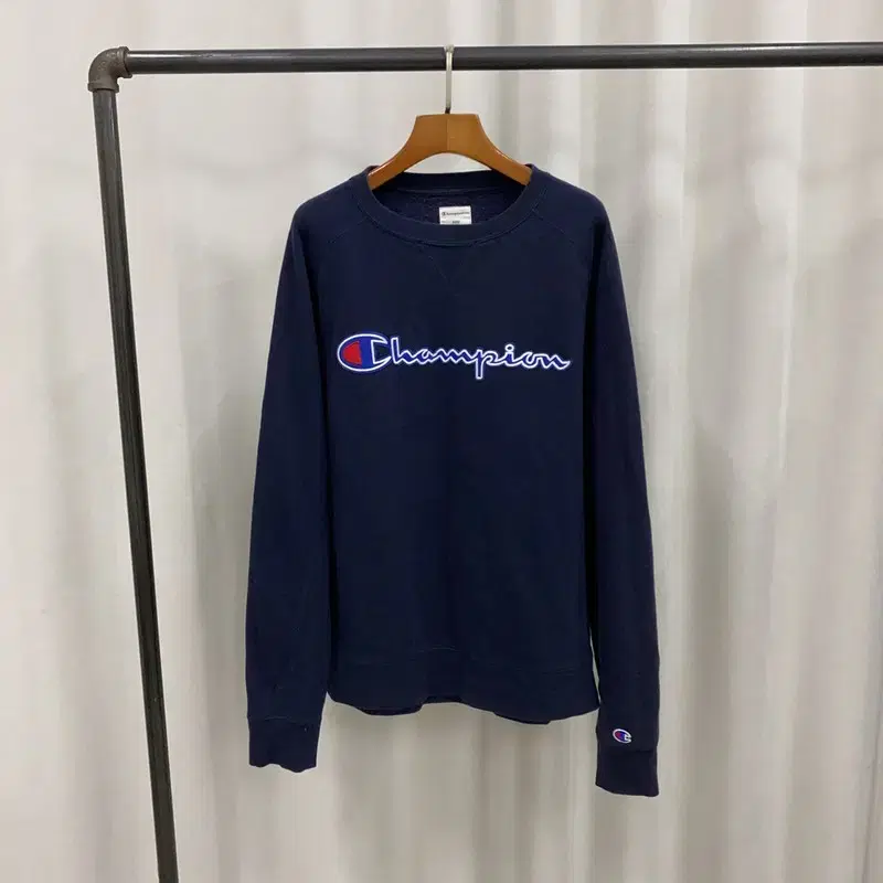 Champion Navy Big Logo Short Sleeve Sweatshirt 100 A06971