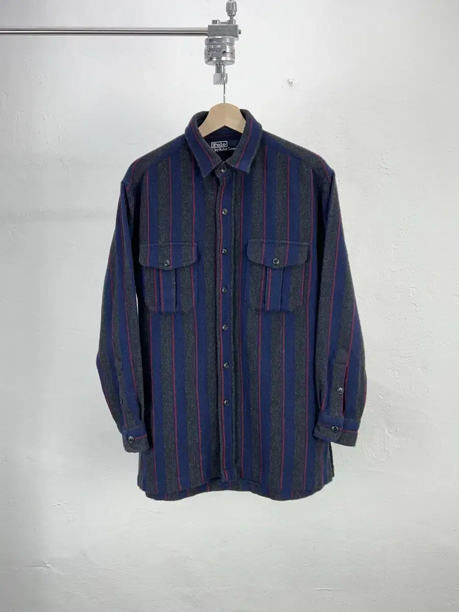 Polo Ralph Lauren Multicolor Striped Double-Pocket Wool Shirt