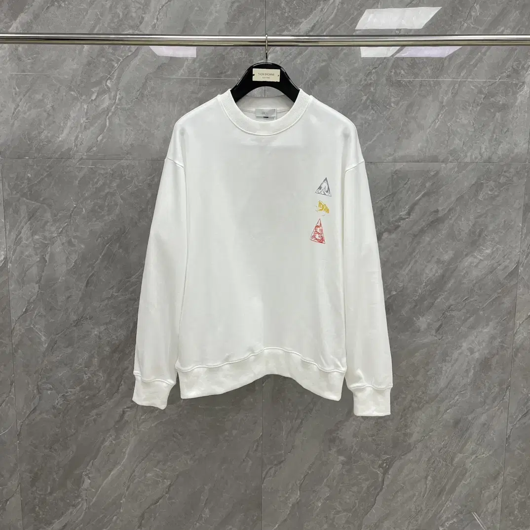 Dior White embroidered brushed knit top for Men