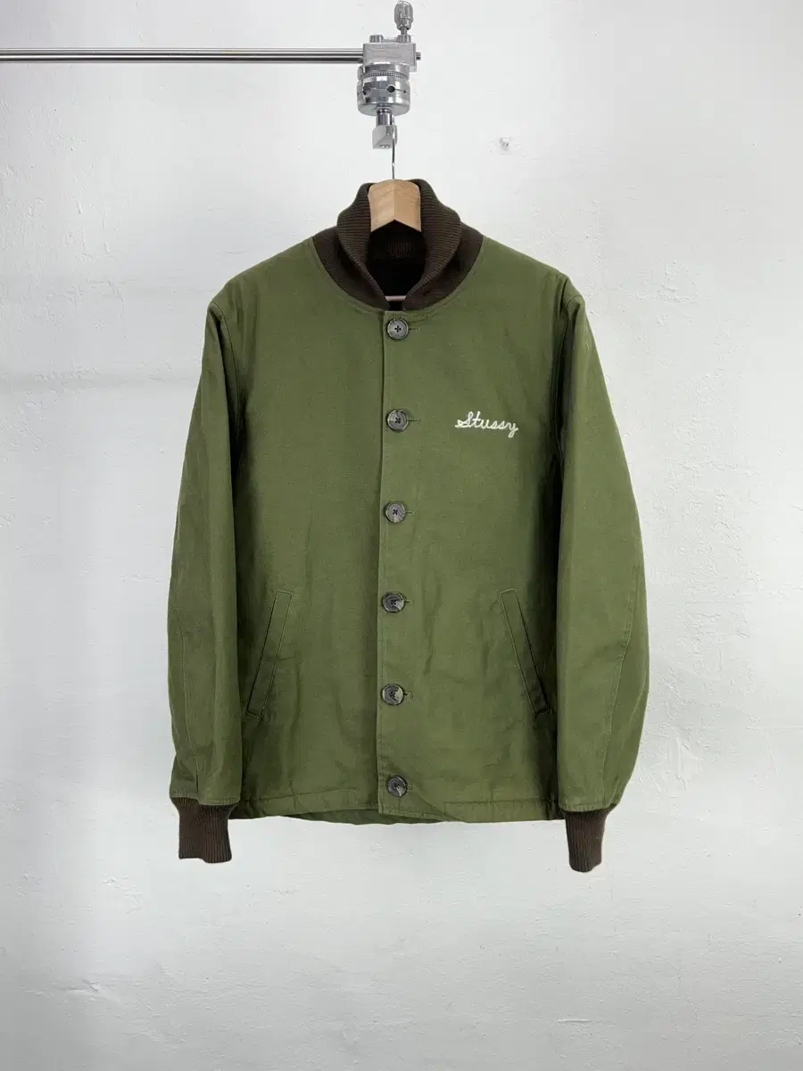 Stussy Japan FALL 2011 green embroidered boucle jumper