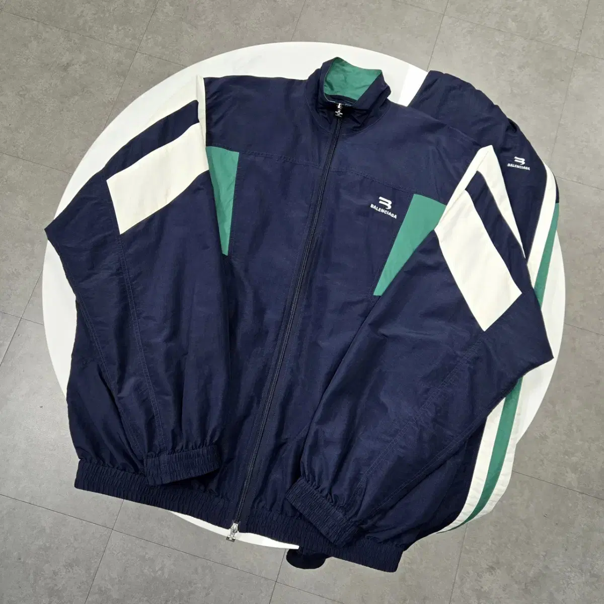 [ Department Store ] Balenciaga Sporty B Track Windbreaker Setup 44 Navy Green