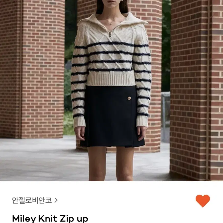 [1회 착용] 안젤로 비안코 Miley knit zip up