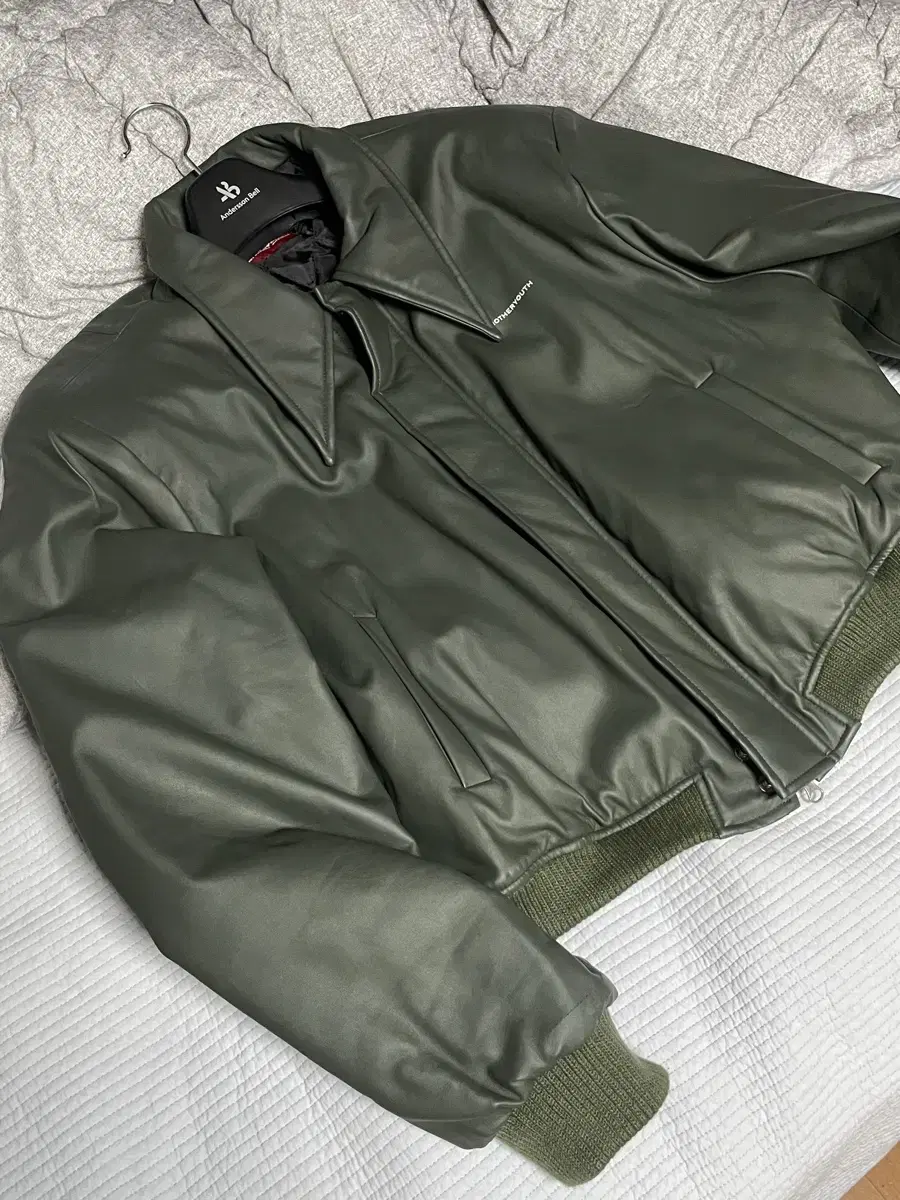 (OS) AnotherYouth Cropped Bomber Jacket Khaki