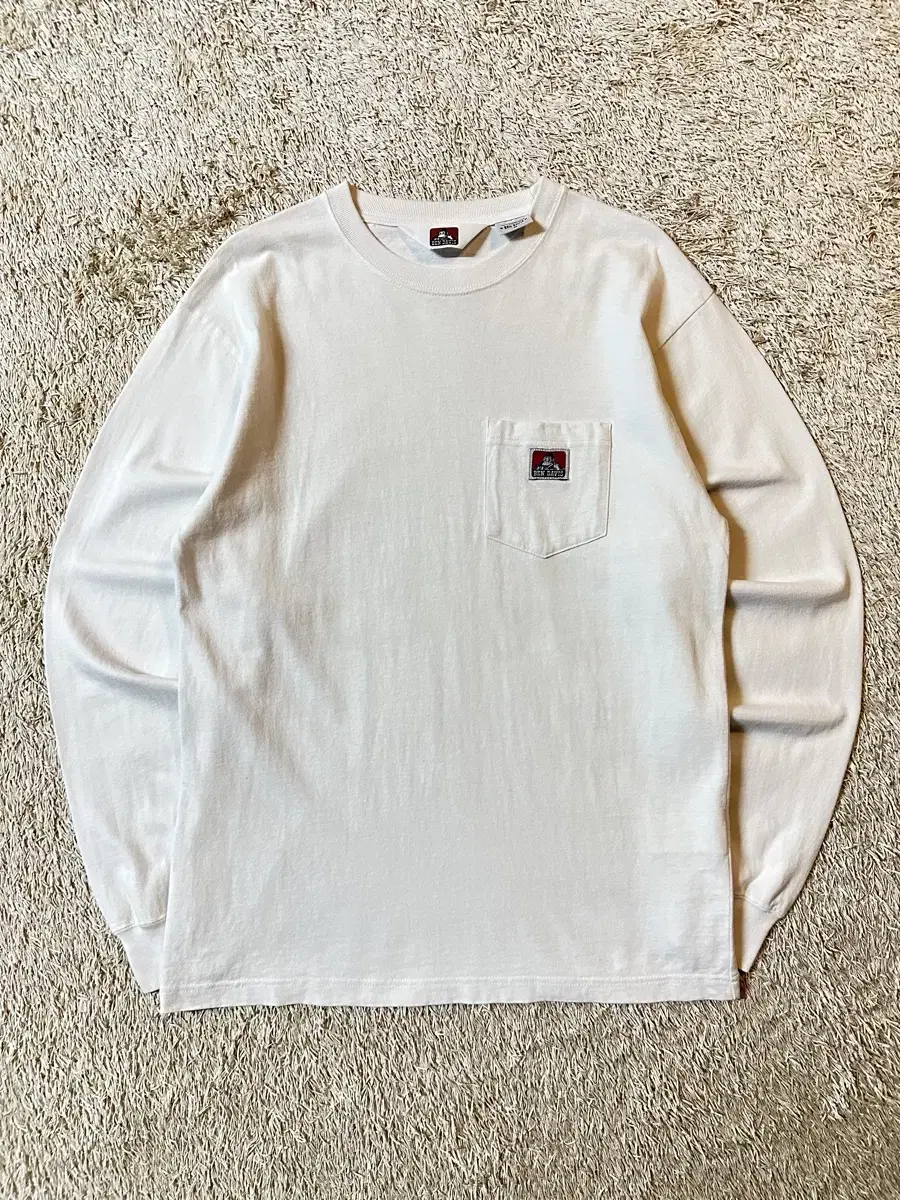 [M] Ben Davis BEN DAVIS Pocket logo long sleeve long sleeve white