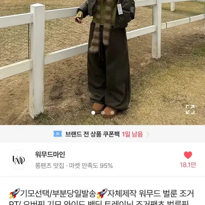 워무드마인 벌룬팬츠 조거팬츠 트레이닝 바지 기모 에이블리