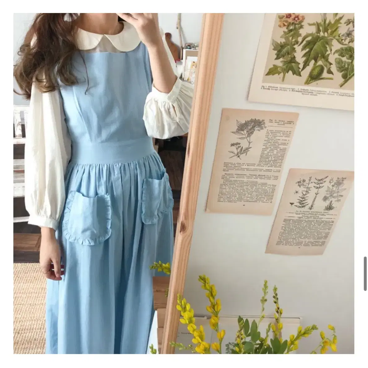 미미부티크 아벡데플뢰르 frill pocket dress