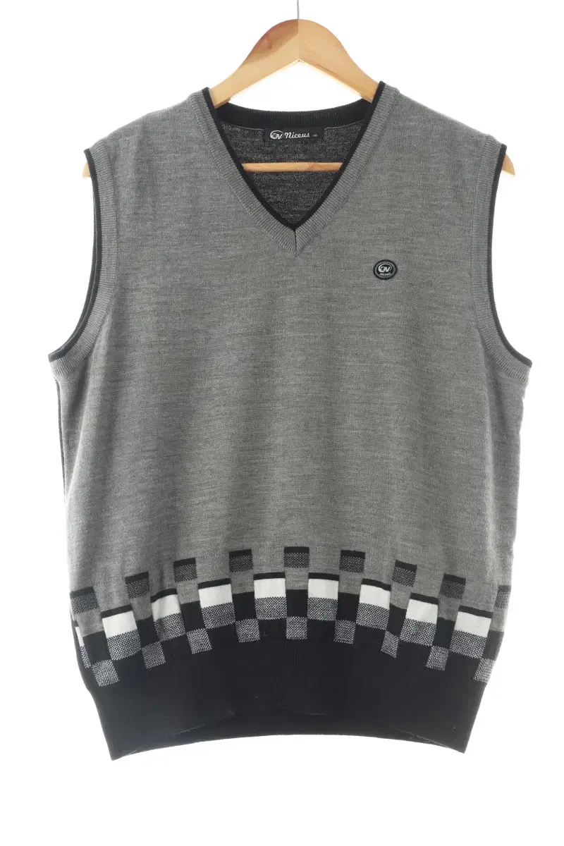 (L) BrandVintage Knit Vest Best Old-School Wool Basic Fit-10649