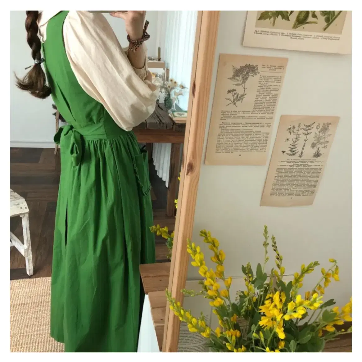 미미부티크 아벡데플뢰르 frill pocket dress