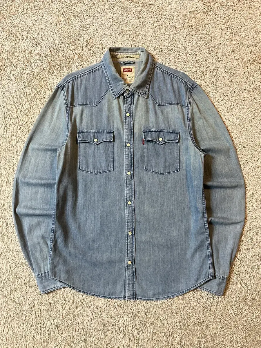 [M] Levi's LEVIS Western Two-Pocket Denim Shirt Light Blue