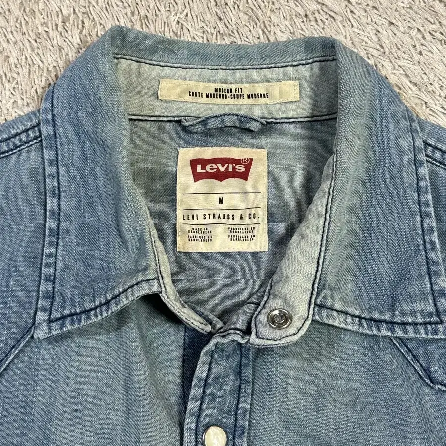 [M] 리바이스 LEVIS 웨스턴 투포켓 데님 셔츠 연청