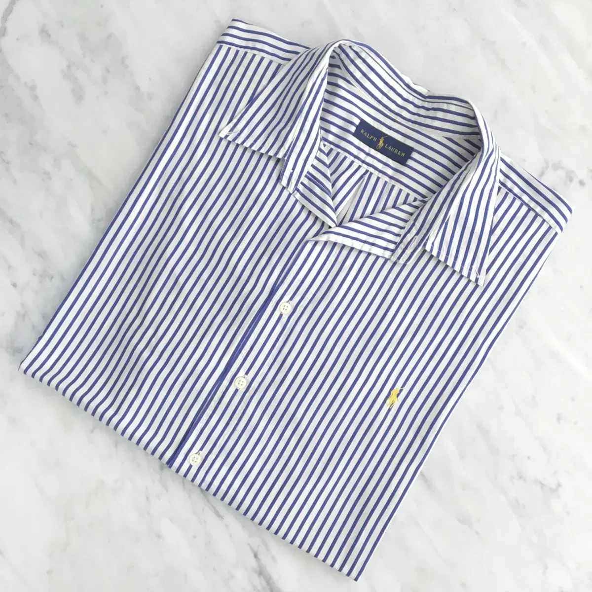 Polo Ralph Lauren bloo Striped long-sleeved cotton shirt men's 120 big size